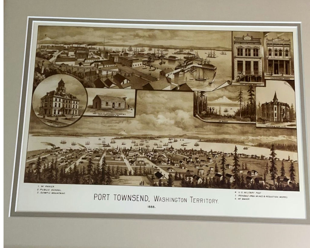 Vintage Port Townsend Print, Sepia Toned Landscape Photography - image 2 of 9