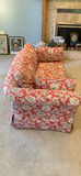 Red Floral Fabric Love Seat - thumbnail 3 of 7