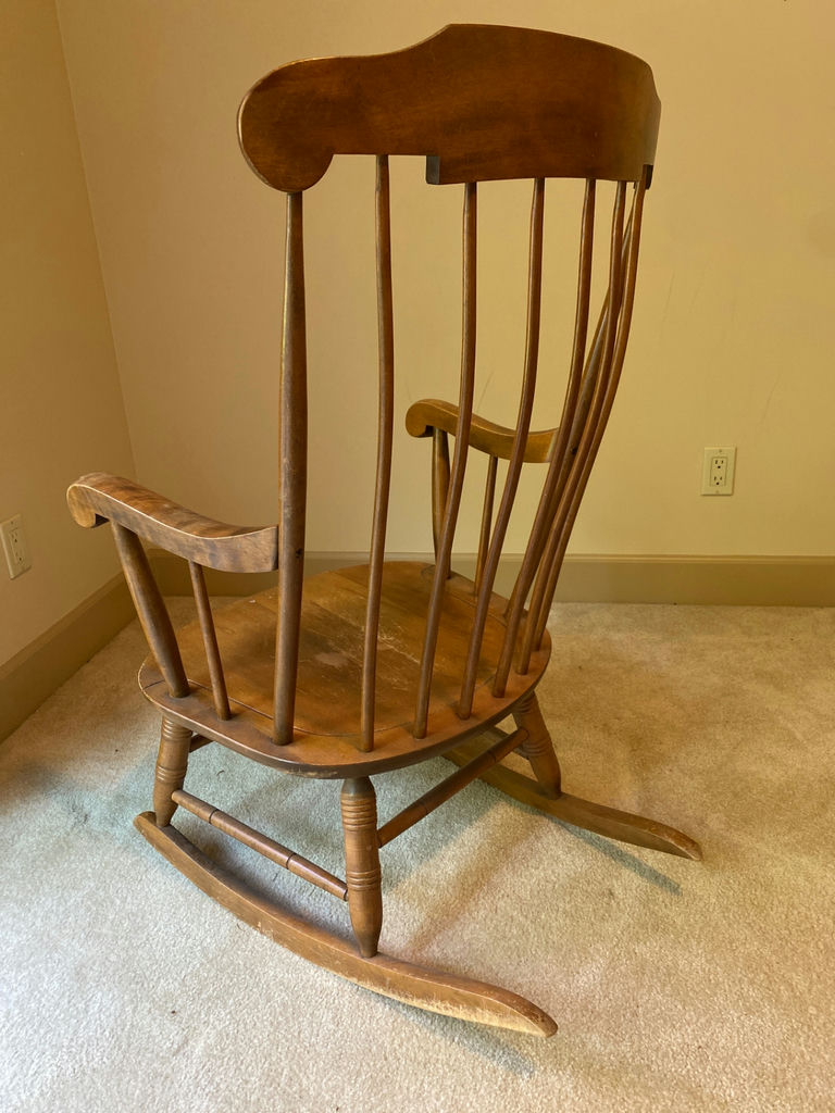 Wooden Rocking Chair and Blanket - image 3 of 6