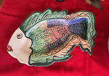 Painted Fish Ceramic Serving Pieces, Fish Fossils - thumbnail 2 of 8