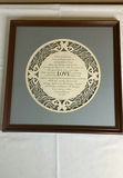 Framed famous Bible Phrase about Love, wooden angel, glass vintage bookends - thumbnail 2 of 10