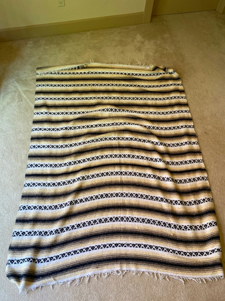 Wooden Rocking Chair and Blanket - image 5 of 6