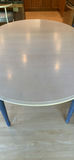 White & Blue Kitchen Table With Leaf And Four Matching Chairs - thumbnail 3 of 11