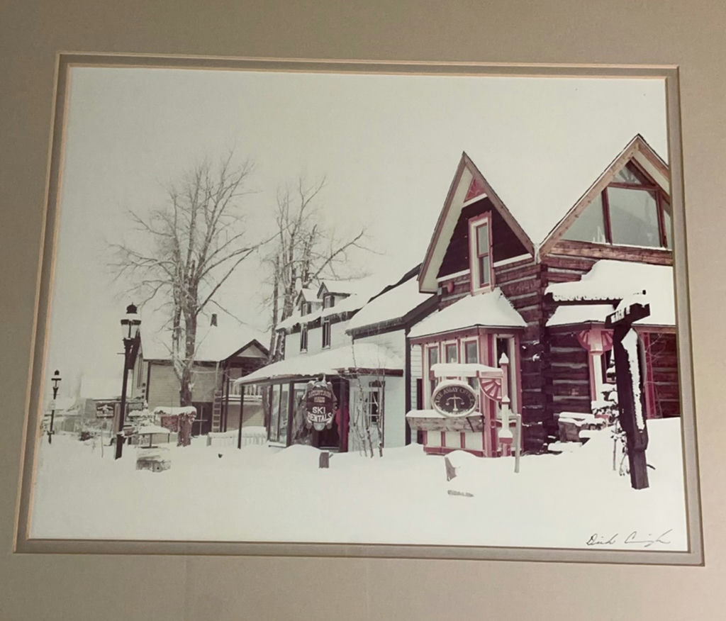 Pair of Framed prints of a Snow Covered small Town - image 2 of 7