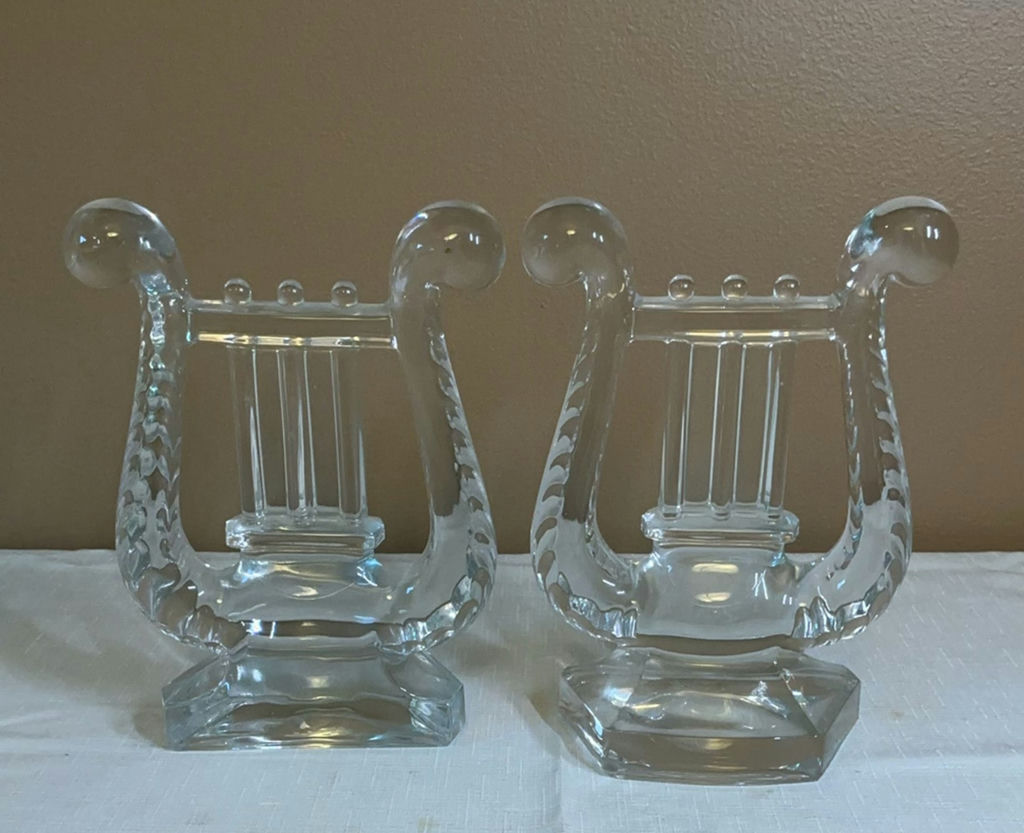 Framed famous Bible Phrase about Love, wooden angel, glass vintage bookends - image 8 of 10