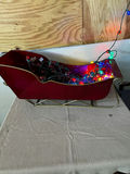 Red Sleigh-Shaped Container with Multicolor Christmas Lights - thumbnail 1 of 3