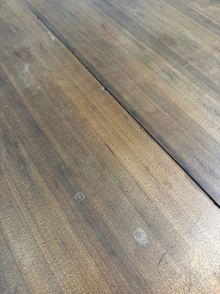 Round wooden dining table with upholstered chairs - image 8 of 8