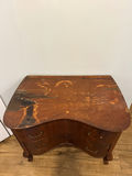Vintage wooden chest of drawers with curved front - thumbnail 2 of 4