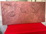 Hand painted Red textured rectangular panel - thumbnail 1 of 2