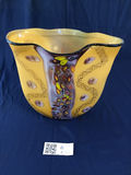 Yellow and purple decorative blown glass vase $50 min bid - thumbnail 1 of 3