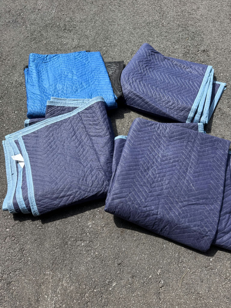 Blue quilted moving blankets - image 1 of 2