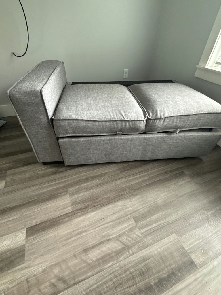 Gray fabric sofa with chaise - image 1 of 5