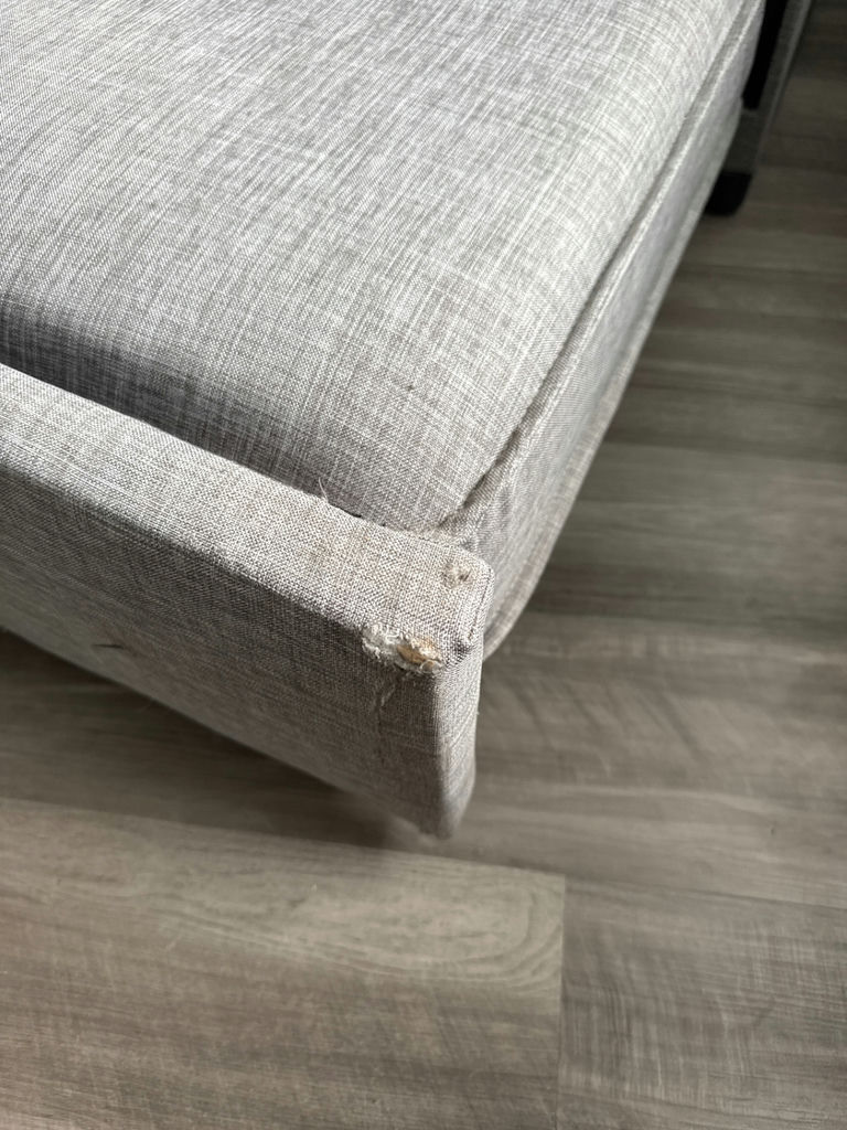 Gray fabric sofa with chaise - image 4 of 5