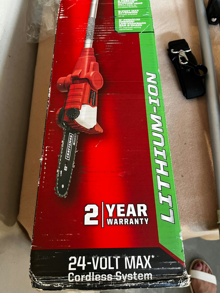 Craftsman 24V Max Cordless Pole Saw with Manual and Box - image 4 of 5