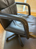 Black leather executive office chair - thumbnail 4 of 4