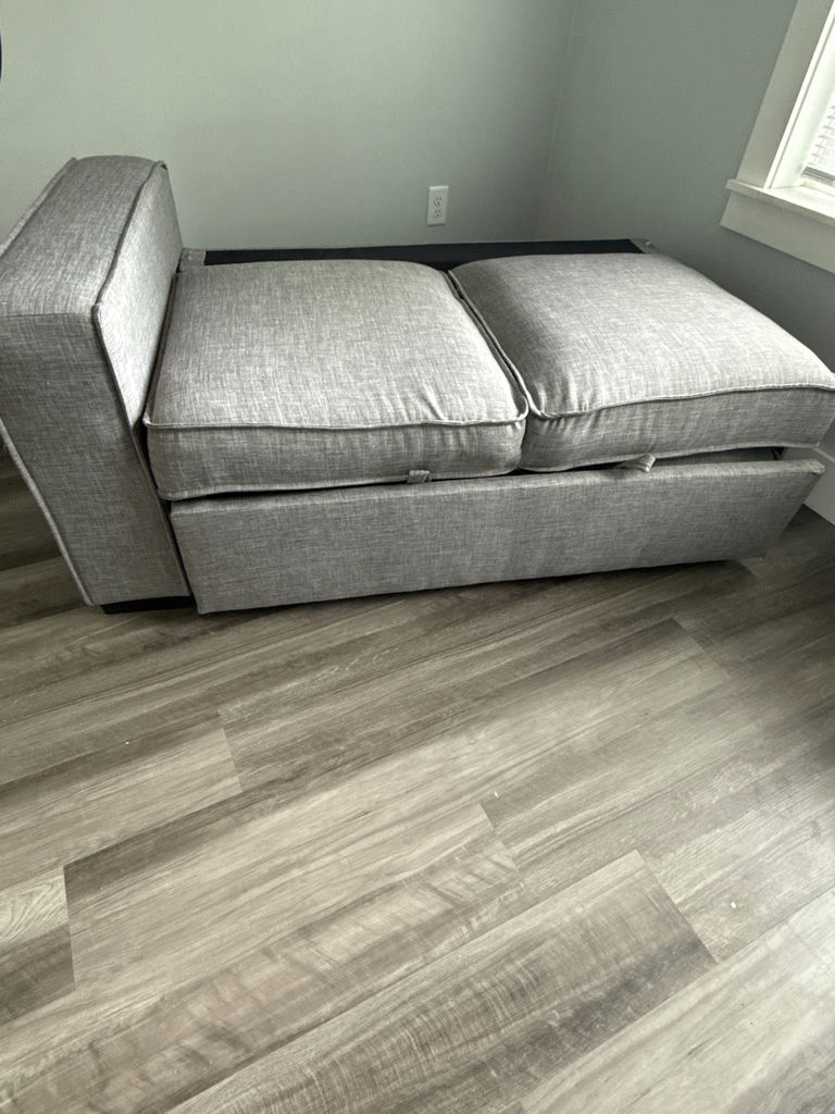Gray fabric sofa with chaise - image 2 of 5