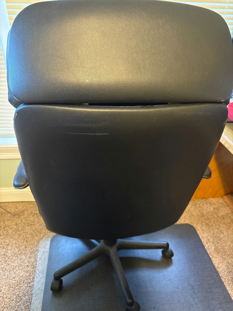 Black leather executive office chair - image 3 of 4