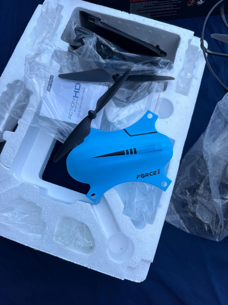 Force1 F100 Ghost Drone with blue canopy and accessories - image 2 of 3