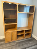 Wooden modular storage cabinet with glass-front display - thumbnail 2 of 2