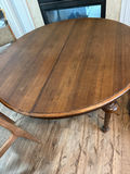 Round wooden dining table with upholstered chairs - thumbnail 6 of 8