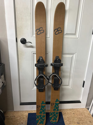 Pair of brown Altai skis with bindings - Image 1 of 2