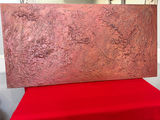 Hand painted Red textured rectangular panel - thumbnail 2 of 2