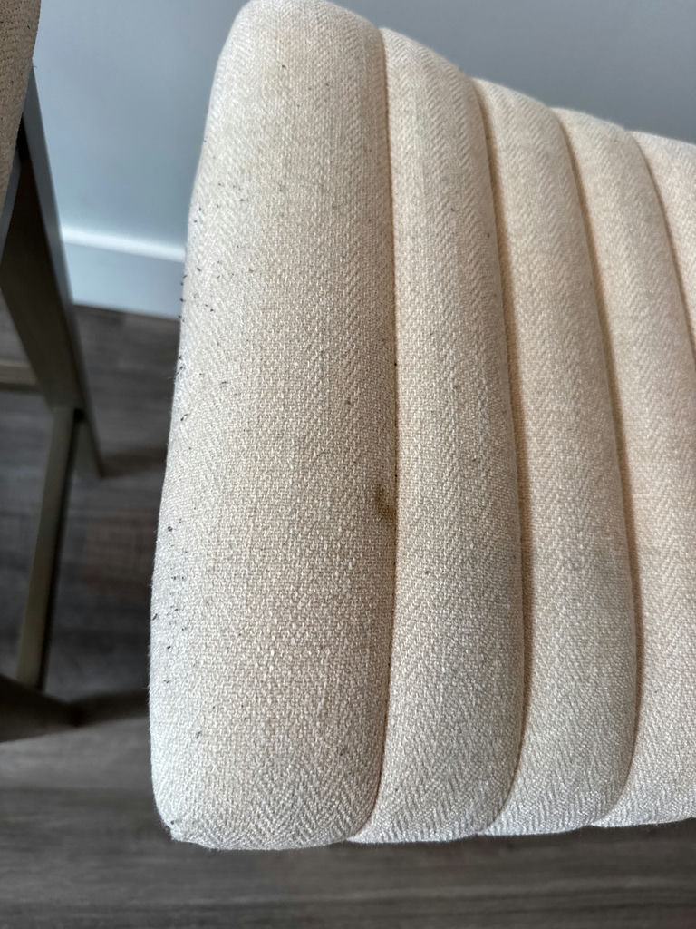 Three beige upholstered stools - image 3 of 5