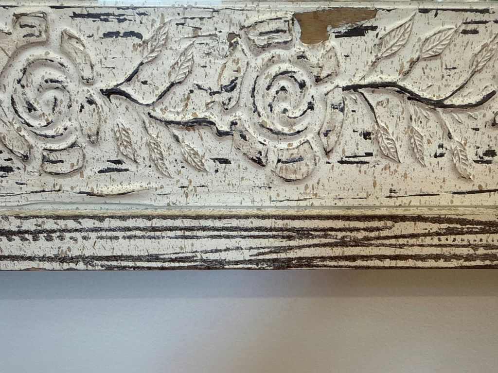 Distressed White Ornate Wall Mirror - image 3 of 3