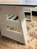Glass-top desk with white shelf base - thumbnail 3 of 5