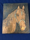 Vintage hammered copper Horse Head Relief Plaques - thumbnail 1 of 2