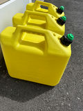 Three yellow 5-gallon diesel fuel containers - thumbnail 2 of 2