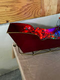Red Sleigh-Shaped Container with Multicolor Christmas Lights - thumbnail 3 of 3