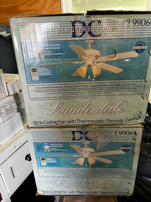 2 Designer's Choice 52-inch Ceiling Fans with Thermostatic Remote Control - Image 1 of 3