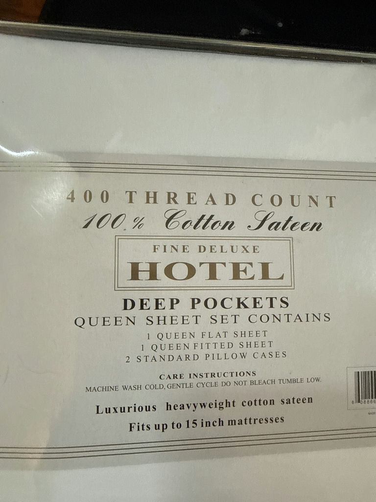Queen Sheet Set, 400 Thread Count 100% Cotton Sateen - image 3 of 3