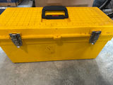 Yellow Plastic Toolbox with Hardware and Tools - thumbnail 2 of 4