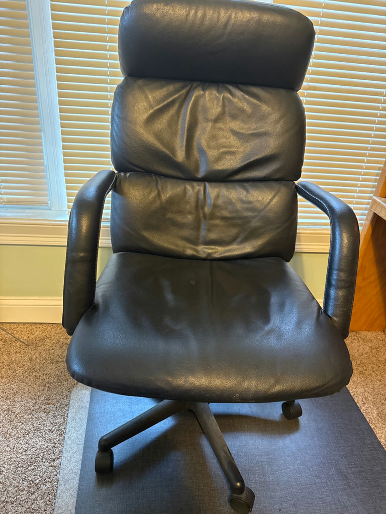 Black leather executive office chair - image 1 of 4