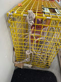 Fisherman’s Yellow wire-mesh cage with interior red netting - thumbnail 3 of 3