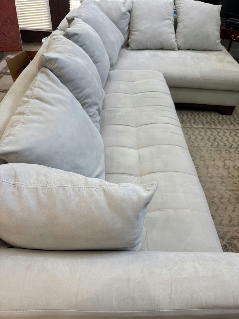 Light gray sectional sofa with chaise and cushions - image 1 of 4