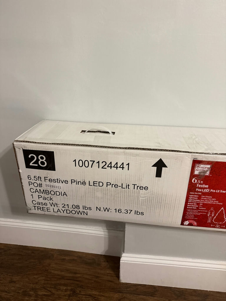 6.5-Foot Festive Pine LED Pre-Lit Christmas Tree in Box - image 2 of 3