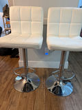 Pair of white tufted bar stools - thumbnail 2 of 5