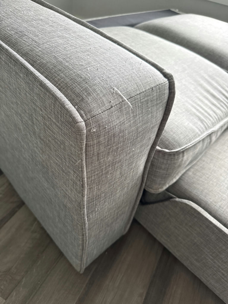 Gray fabric sofa with chaise - image 5 of 5