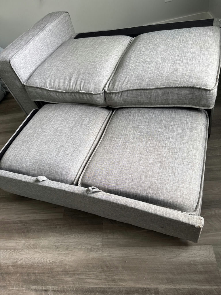 Gray fabric sofa with chaise - image 3 of 5