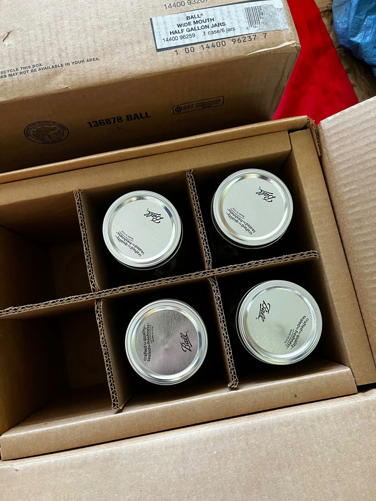 Six Ball Wide-Mouth Half-Gallon Jars & a full box of jars - image 2 of 3