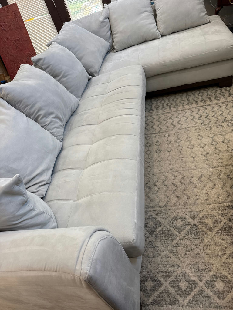 Light gray sectional sofa with chaise and cushions - image 2 of 4