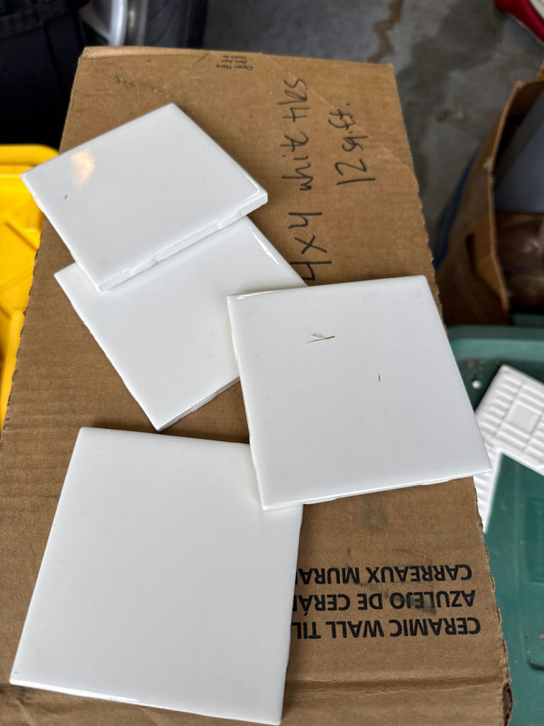 White 4x4 inch square tiles - image 1 of 2
