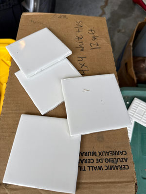 White 4x4 inch square tiles - Image 1 of 2