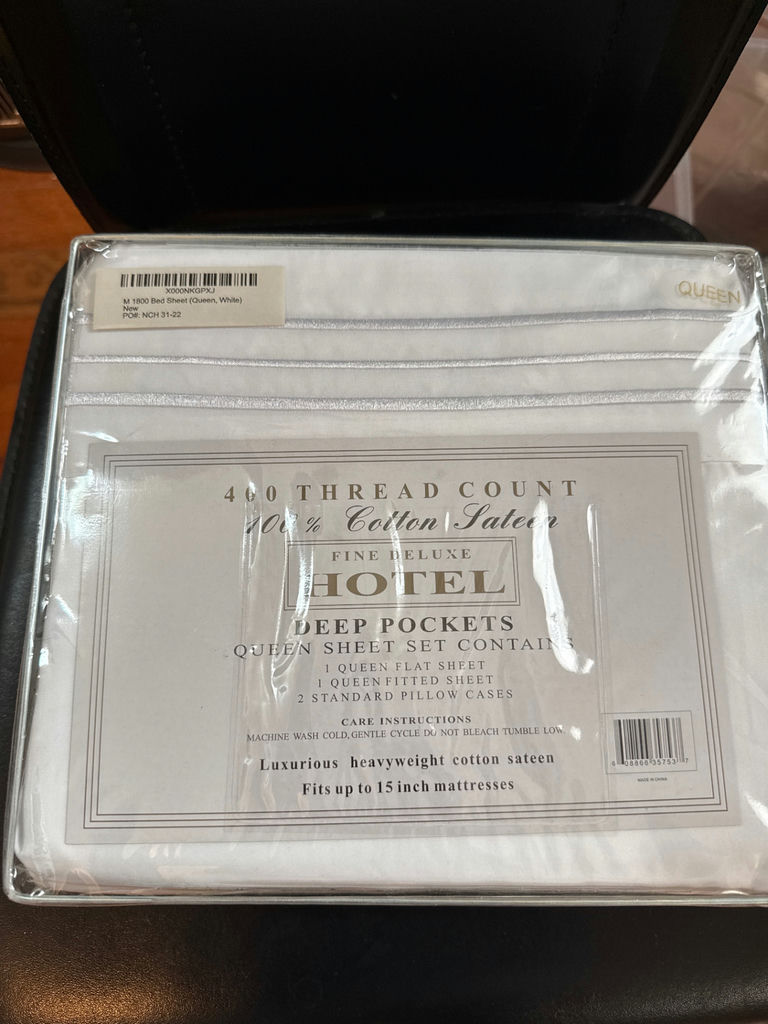 Queen Sheet Set, 400 Thread Count 100% Cotton Sateen - image 2 of 3