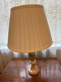 Table lamp with marble base and beige pleated shade - thumbnail 2 of 3