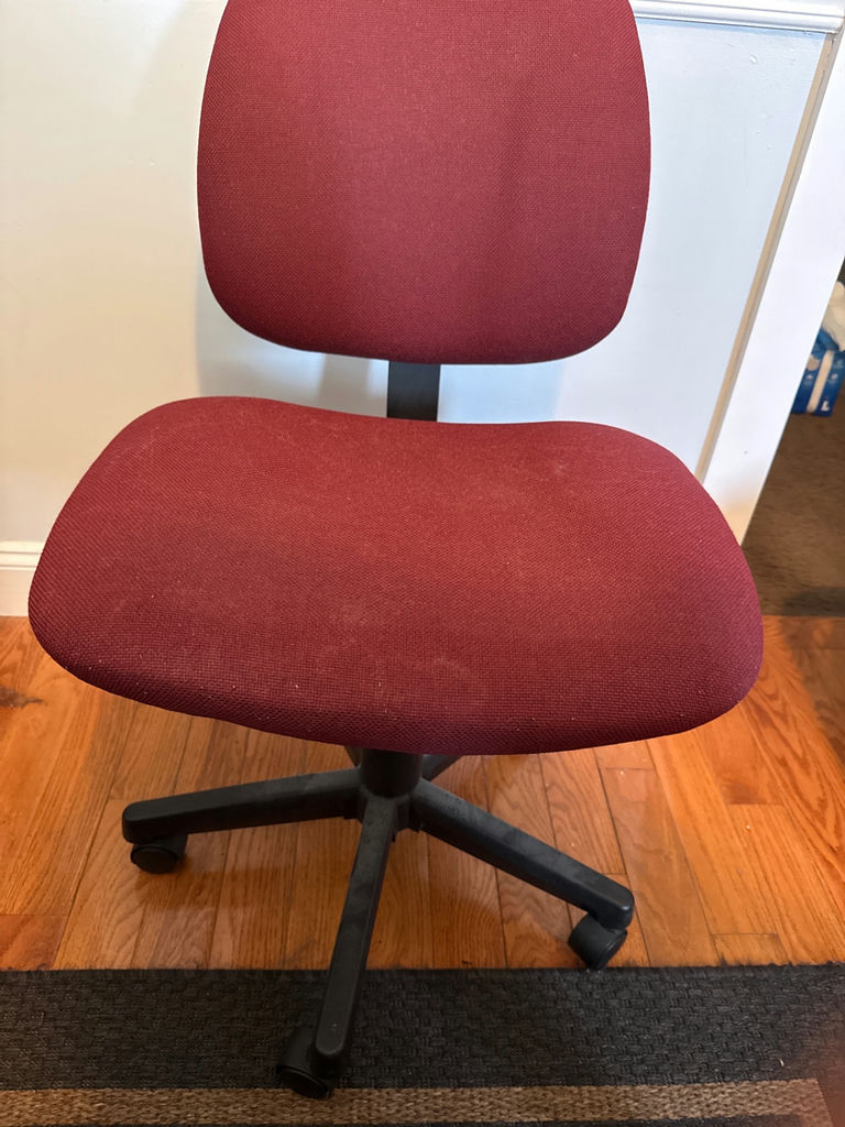 Red fabric office chair - image 1 of 2