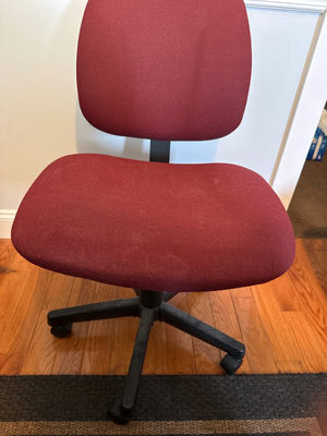 Red fabric office chair - Image 1 of 2